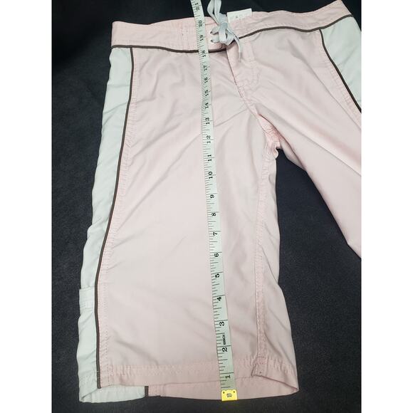 Hurley Pink White w. Brown Trim Board Shorts w. Small Pocket on The Side Size 0 - Picture 6 of 7